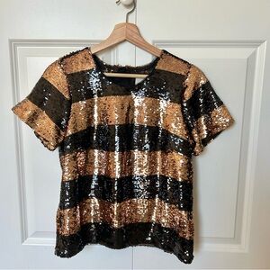 anthropologie sequin striped top